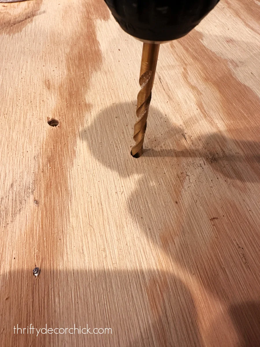 drilling into plywood with drill bit